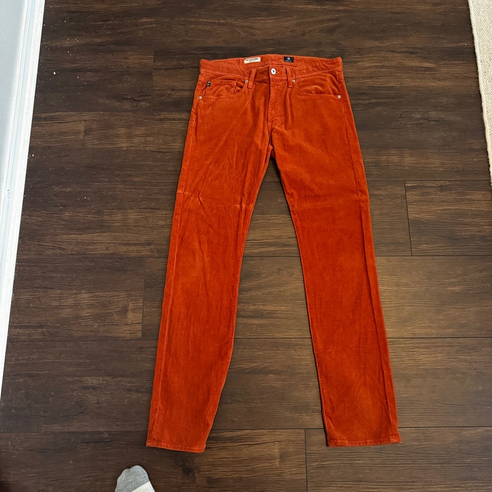 Men's Orange Corduroy Pants - AG